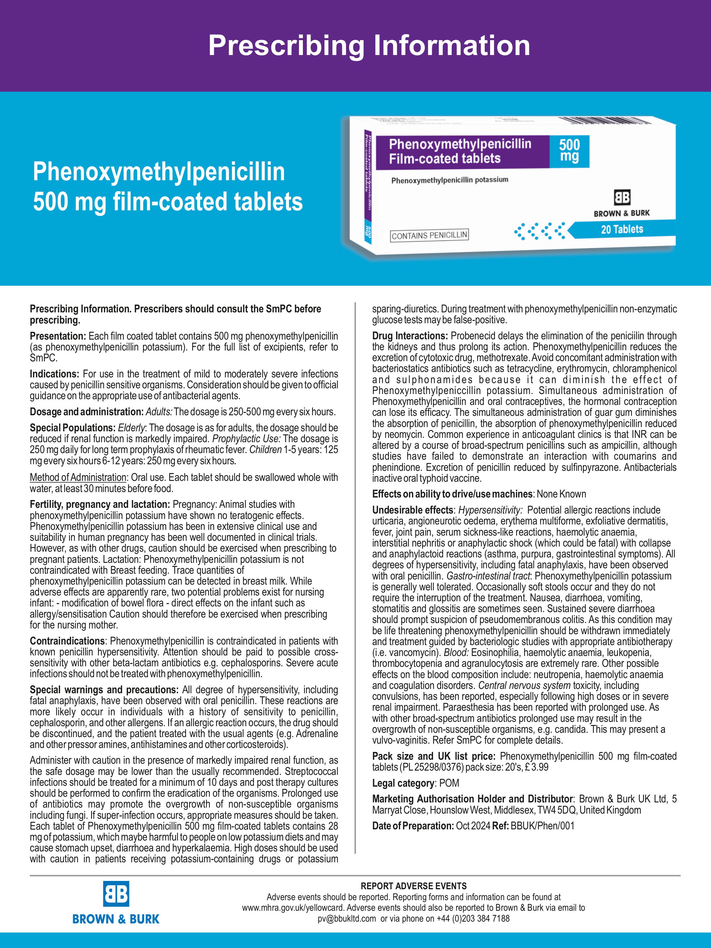Phenoxymethylpenicillin Film Coated Tablets